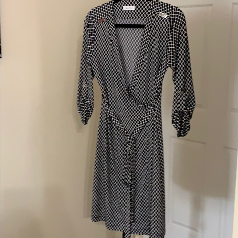 Calvin Klein Wrap dress with silvery accents